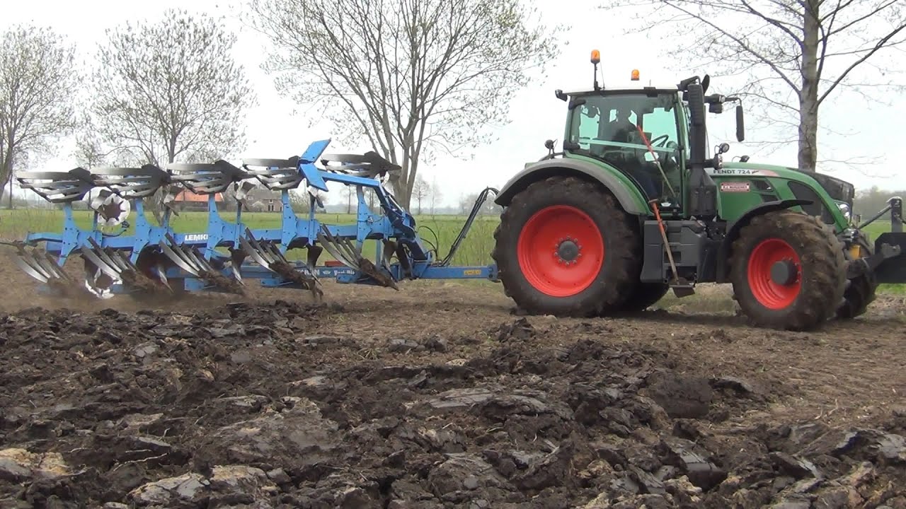 Ploegen met Fendt 724 Vario en 5-schaar Lemken Vari-Diamant & Evers Berber (2015)