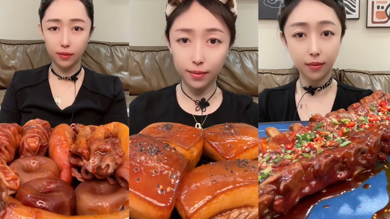 Mukbang #Spicy Noodles 🔥🍜 Pork 🤤 Meat 🍖🥓 Beef Chicken 🍗#food #beef #noodles