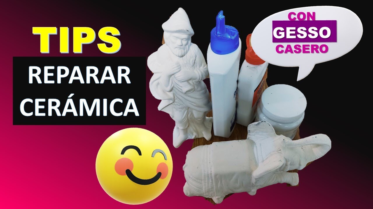 Cómo reparar cerámica antes de pintar/Preparación de GESSO Casero/Decorando con Yaz