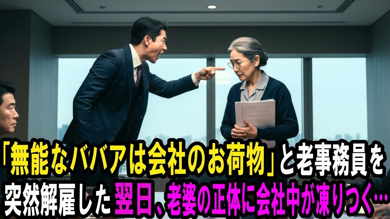 「無能なババアは会社のお荷物」と老事務員を突然解雇した翌日、老婆の正体に会社中が凍りつく【人生スッキリ劇場】