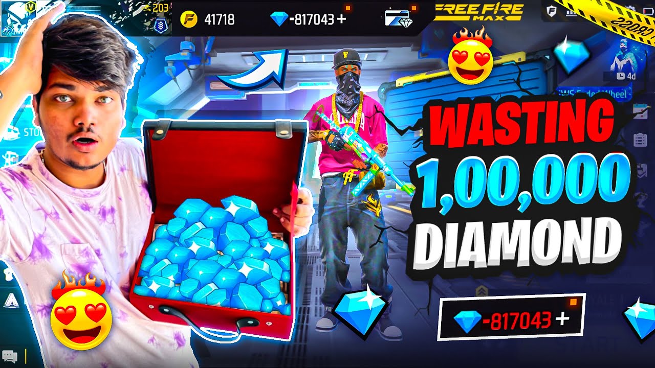 Free Fire I Wasted 1,00,000 Diamonds In TSG Jash Id😱💎 He Got Angry -Garena Free Fire