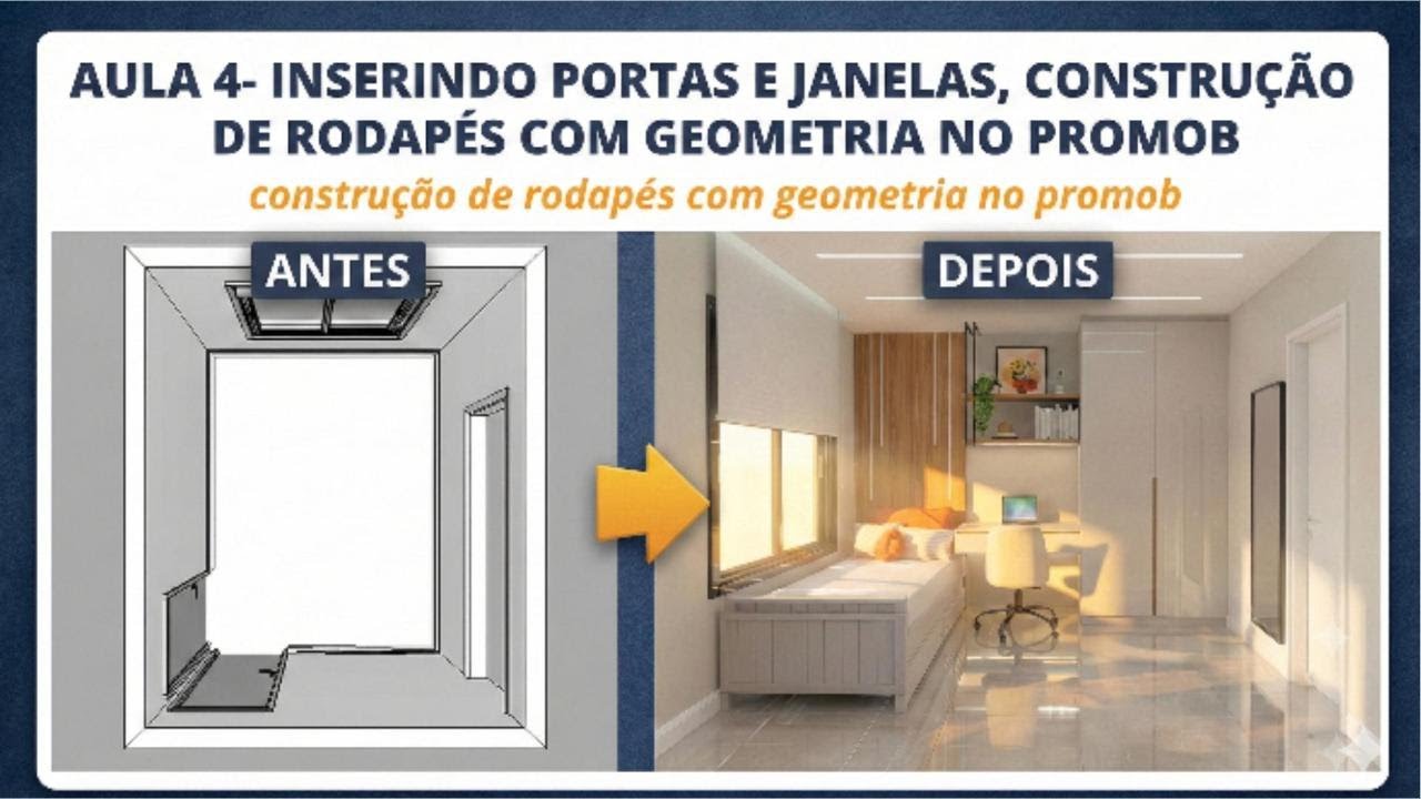 Aula 04: Portas, Janelas e Rodapés com Geometria no Promob