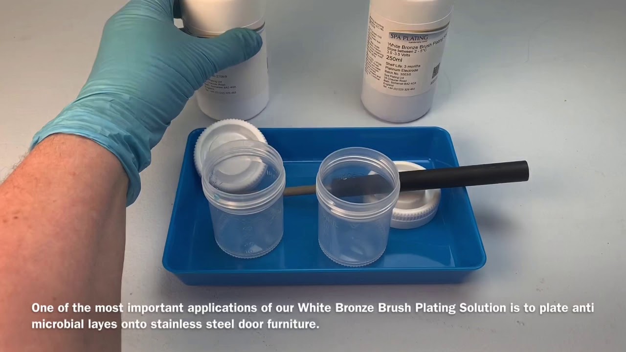 White bronze plating as an antimicrobial layer on stainless steel