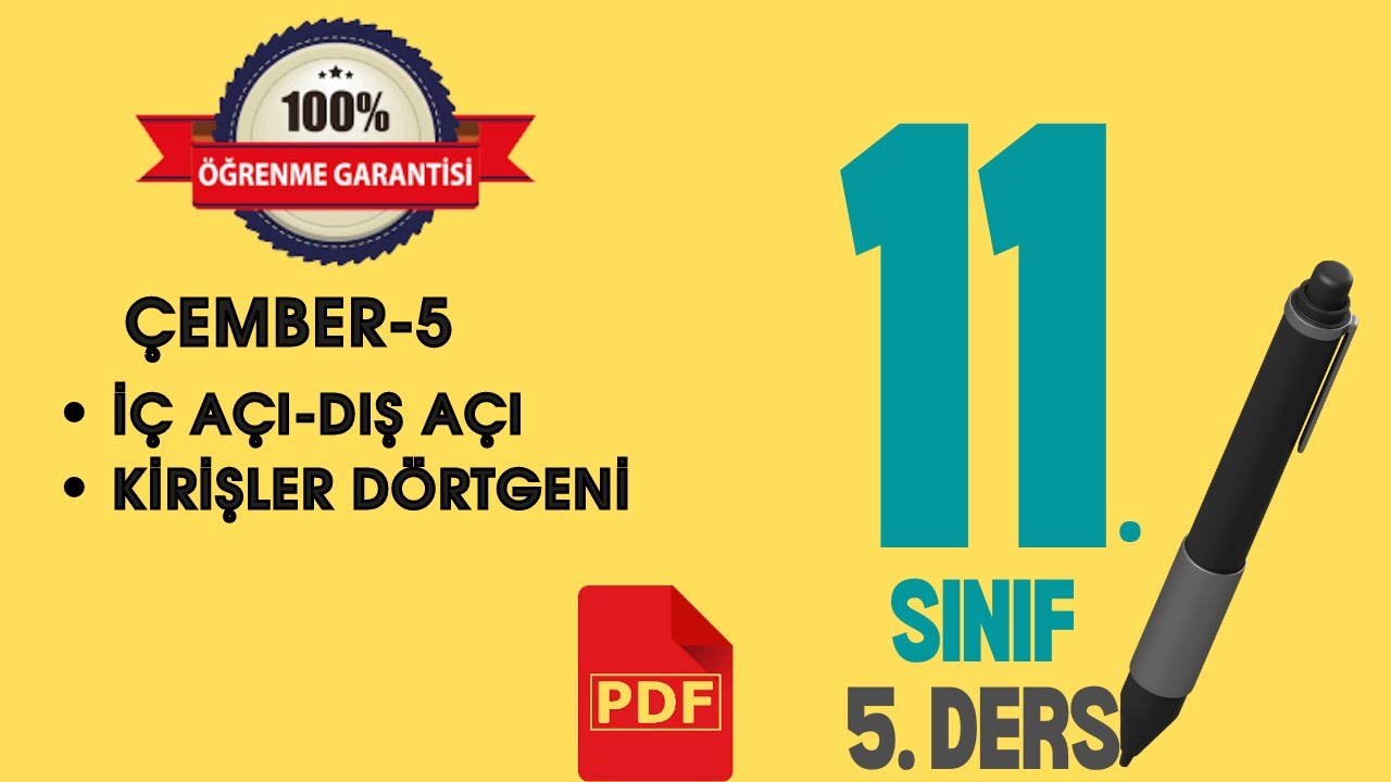 Çember-5 | 11.SINIF MATEMATİK | İç Açı |Dış Açı | Kirişler Dörtgeni | SONUÇ YAYINLARI