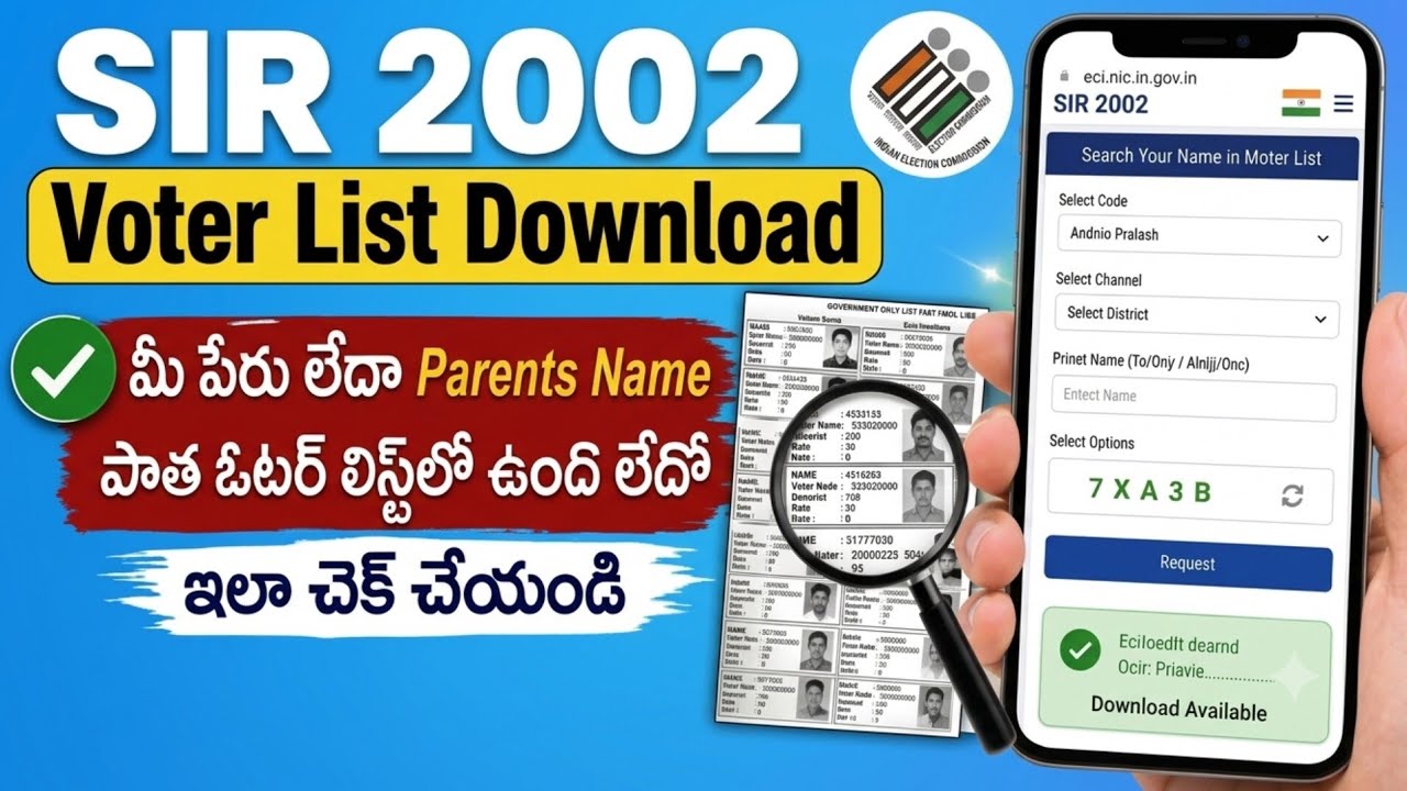 How to Download 2002 SIR Voter List PDF in Telugu | Check Your Name in Voter List Online @SivaTho...