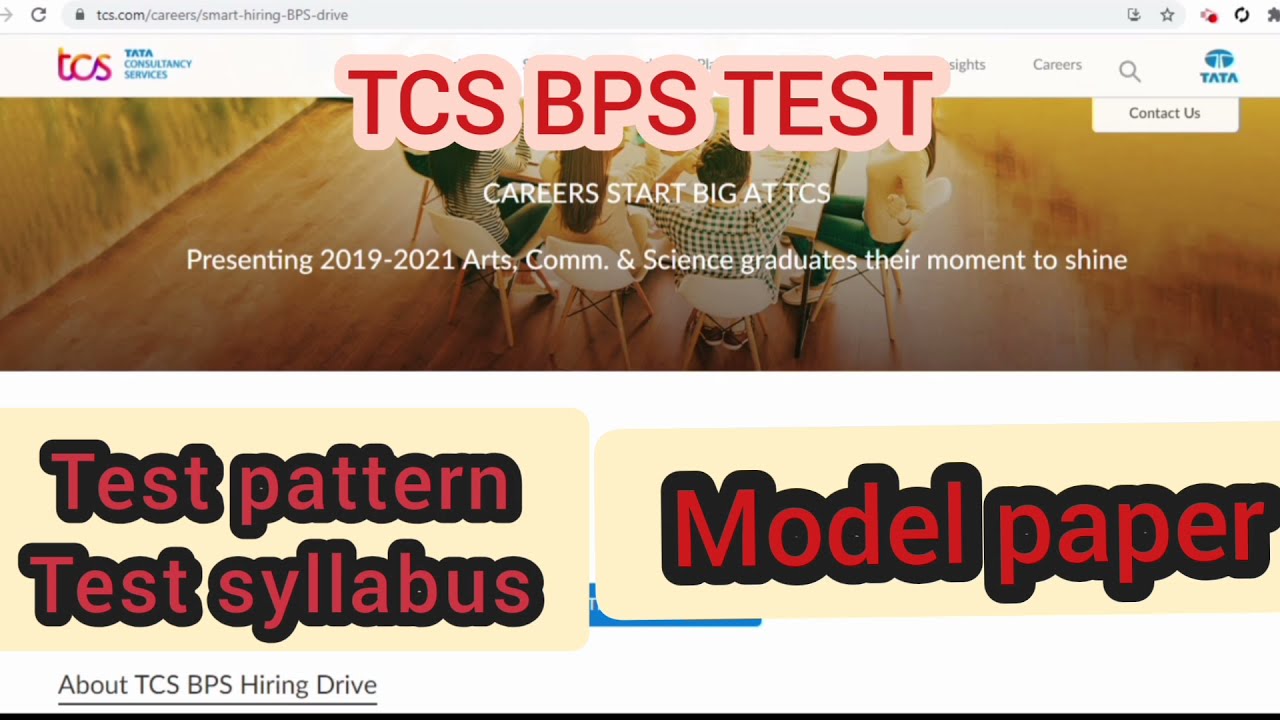TCS BPS & IT EXAM PAPER | EXAM PATTERN | EXAM SYLLABUS | TCS MODEL PAPER WITH ANSWER AND EXPLANATION