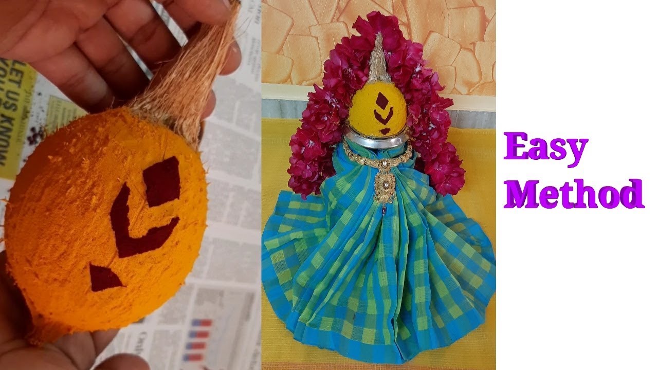 Easy method varalaxmi amman saree alankara ideas/varalaxmi vratham/amman decoration