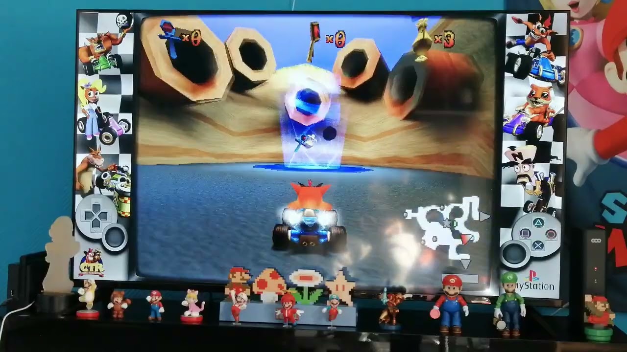 Crash team racing ps1! Les 4 courses du monde 1 + course contre ripper! 