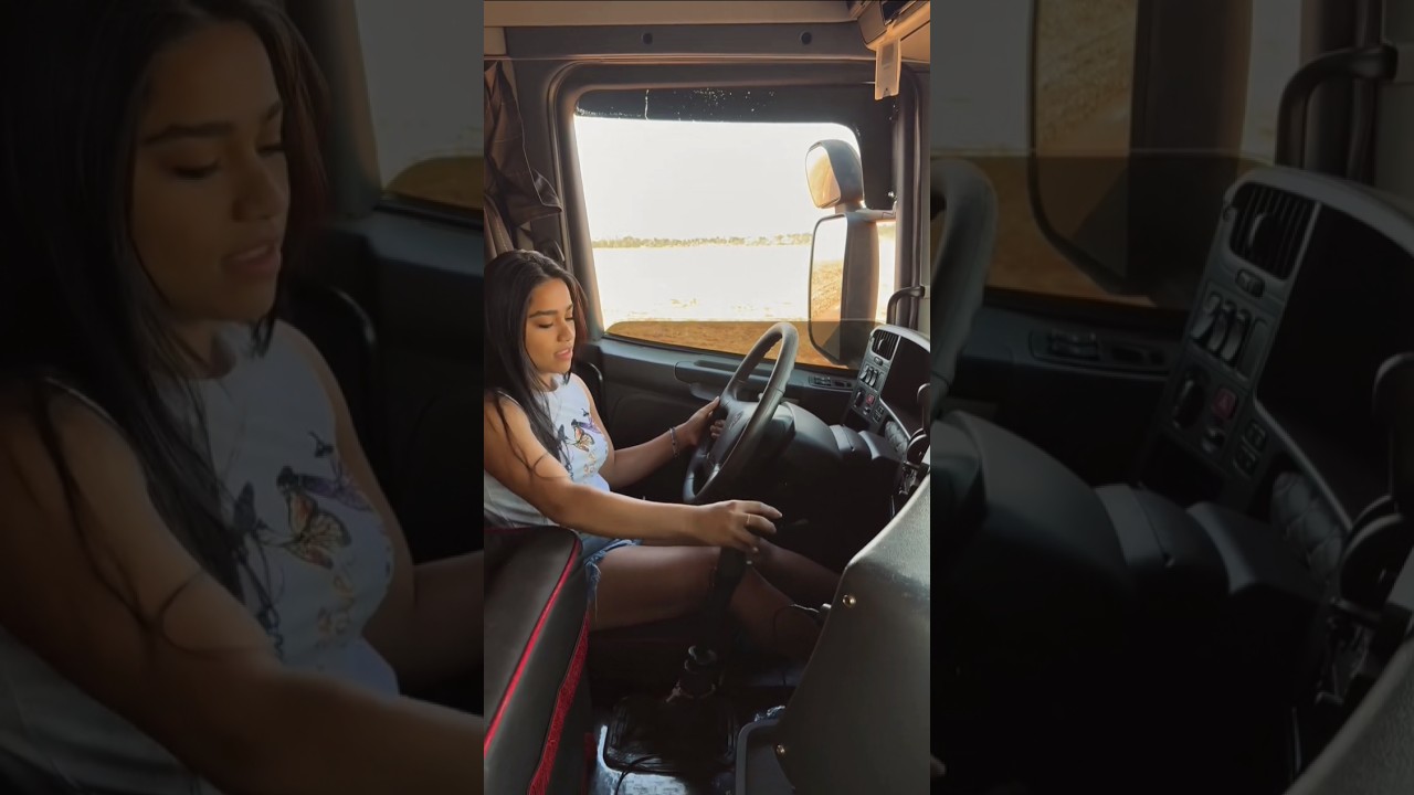 A beautiful day of lady trucker with scania so good