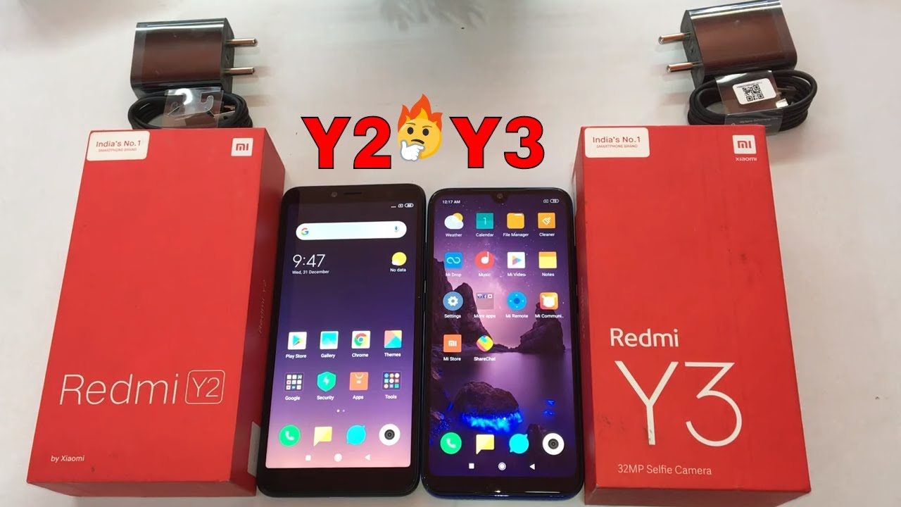 Xiaomi Redmi Y2 vs Xiaomi Redmi Y3 unboxing,review,compare+faceunlock test in hindi