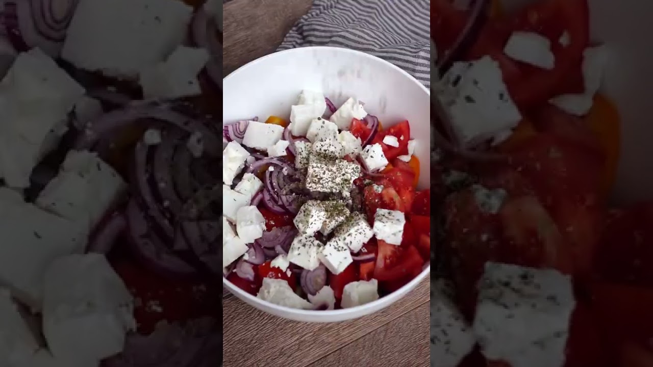 Griechischer Bauernsalat mit Feta 🍅 einfaches Salat Rezept