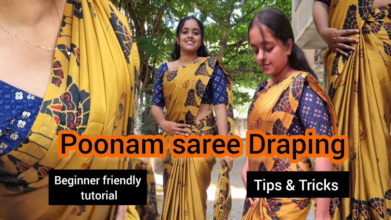 Poonam Saree Draping | With Tips and Tricks | easy tutorial | SD VLOGS