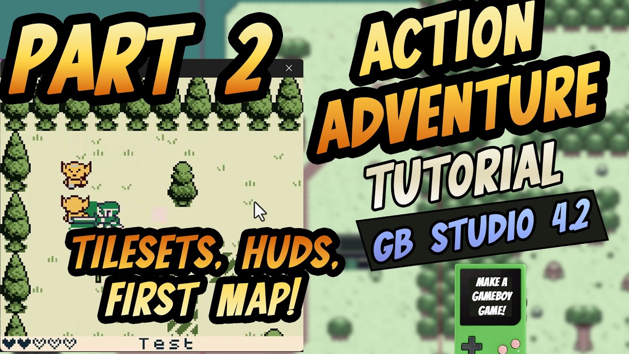 GB Studio 4.2 Action Adventure Tutorial - Part 2: Tilesets, HUD, First map