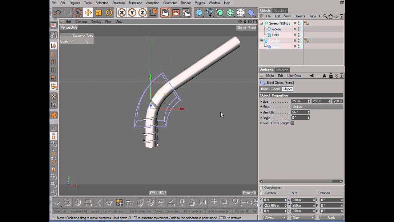Cinema 4D, Bend objects