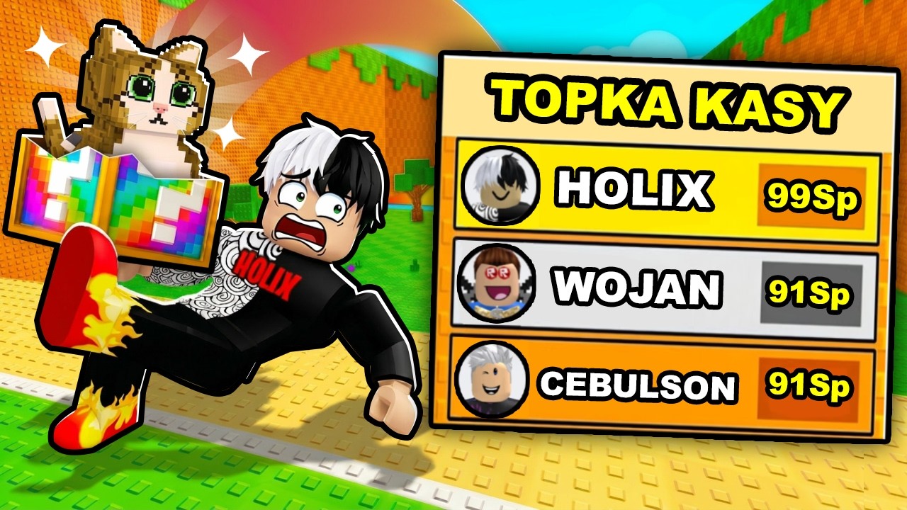 GRAŁEM 24H ABY WBIĆ TOPKĘ w KICK A LUCKY BLOCK (ROBLOX)
