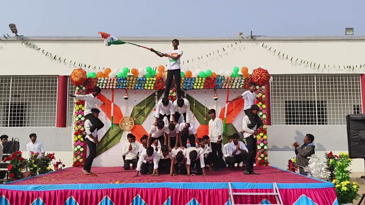 Pyramid dance performance by Government Secondary School Indore Zaghadia Bharuch on republic day