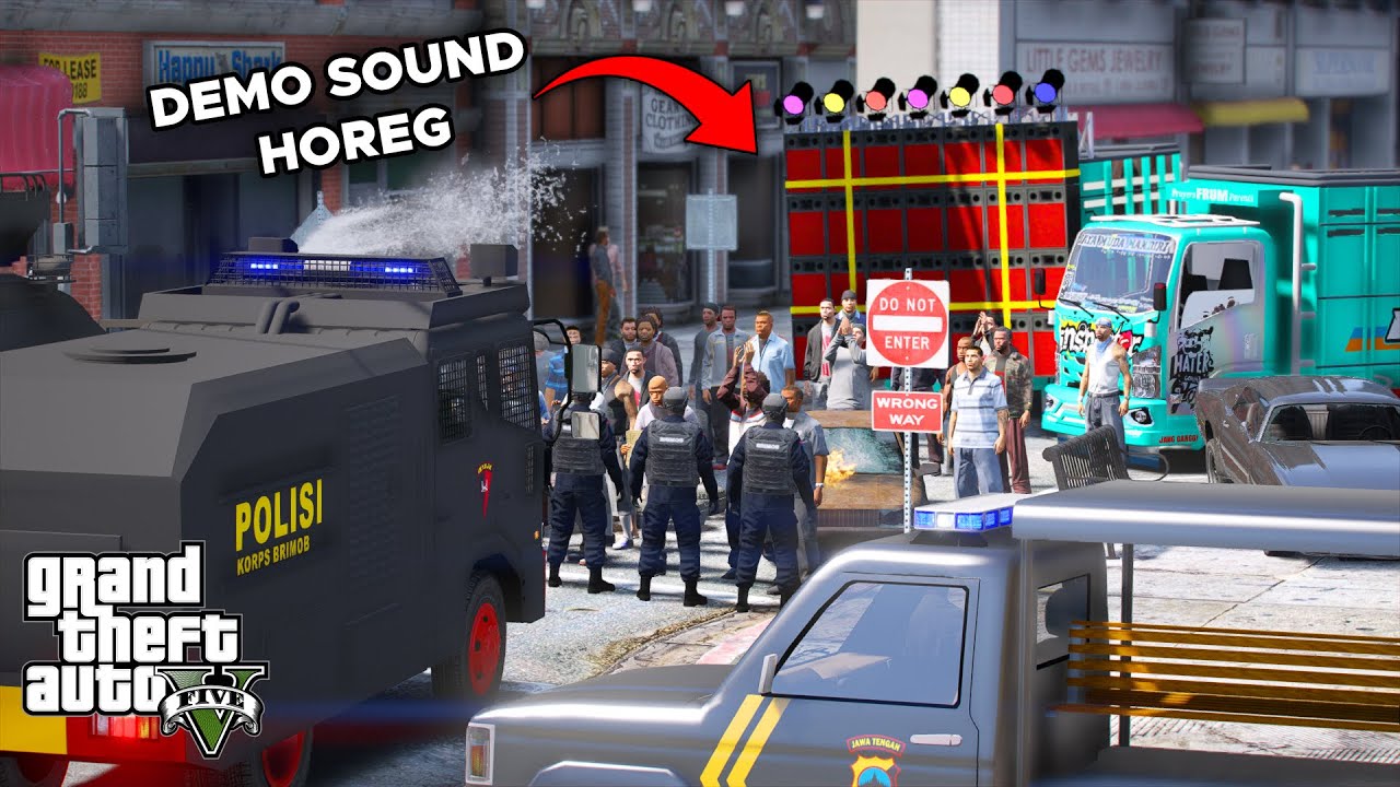 Brimob Bubarkan Paksa Demo Sound Horeg Ricuh !! GTA 5 Mod Polisi Indonesia