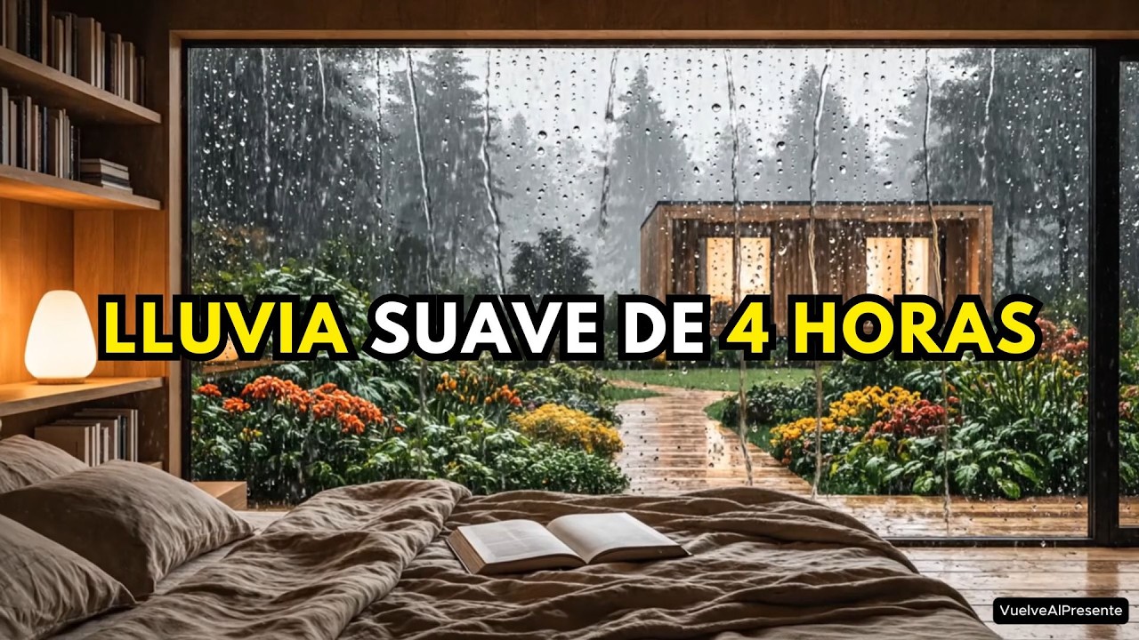 🌧️ SONIDO DE LLUVIA RELAJANTE | 4 HORAS PARA DORMIR JUNTO A LA VENTANA