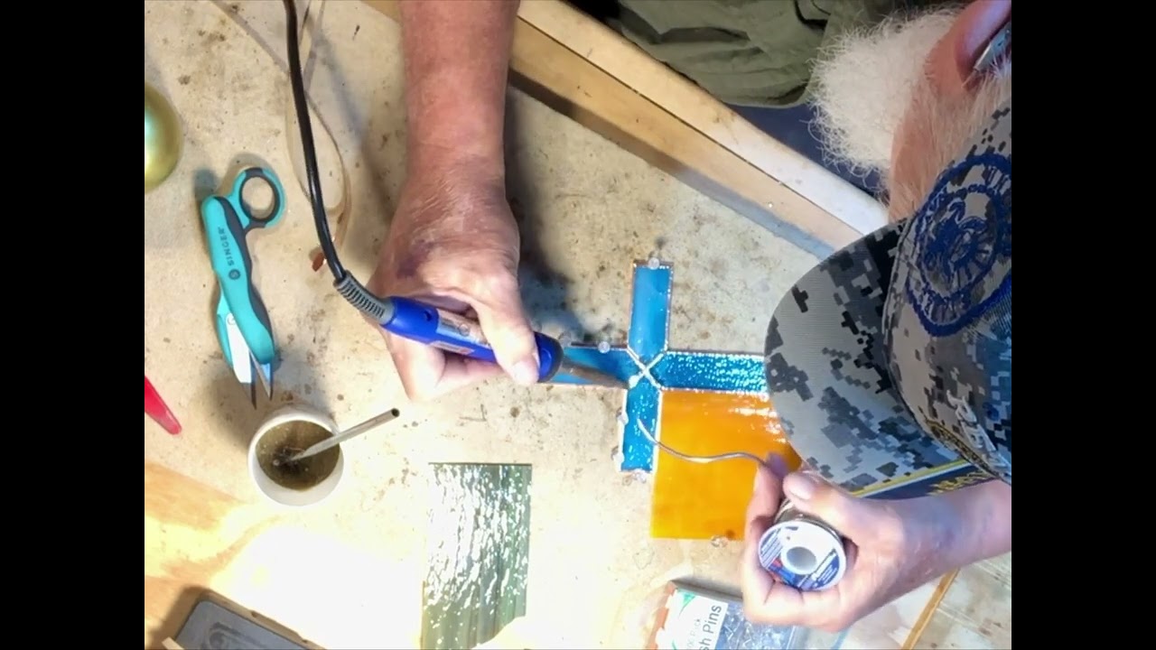 Making stained glass cross