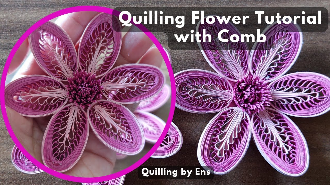 Quilling Pink Flower using Comb || #quilling#diycrafts#diy#quillingflowers#quillingcrafts