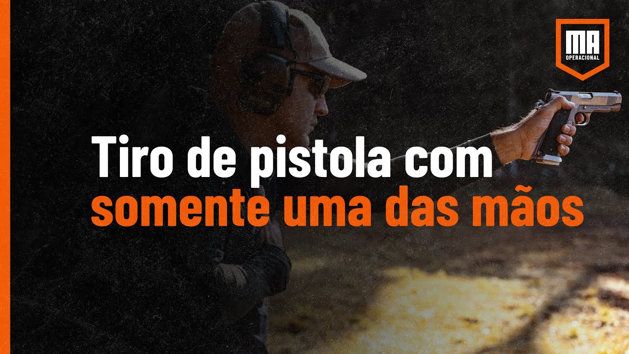 Tiro de pistola com somente uma das mãos