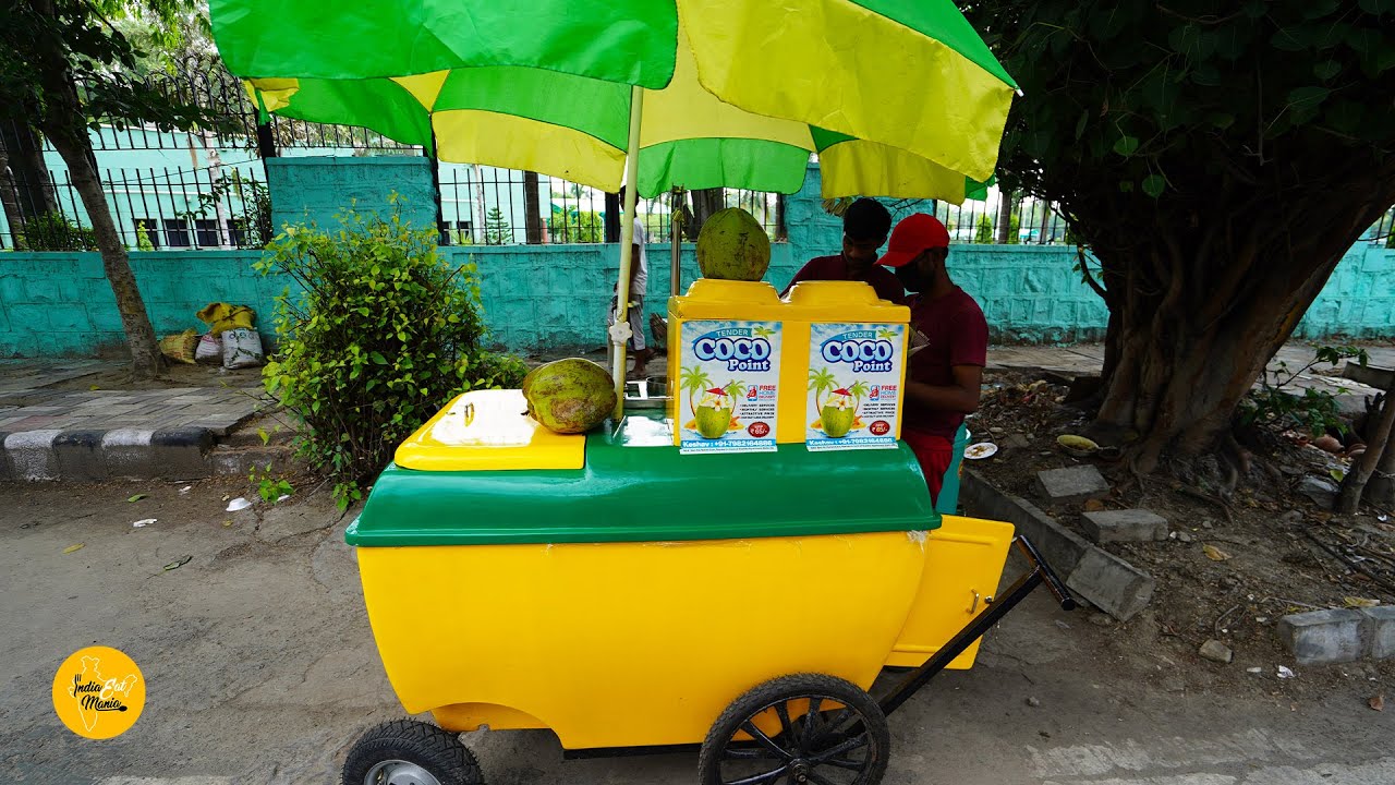 Delhi's First Hygiene Chilled Coconut Water Machine Rs. 65/- Only l Rohini Street Food