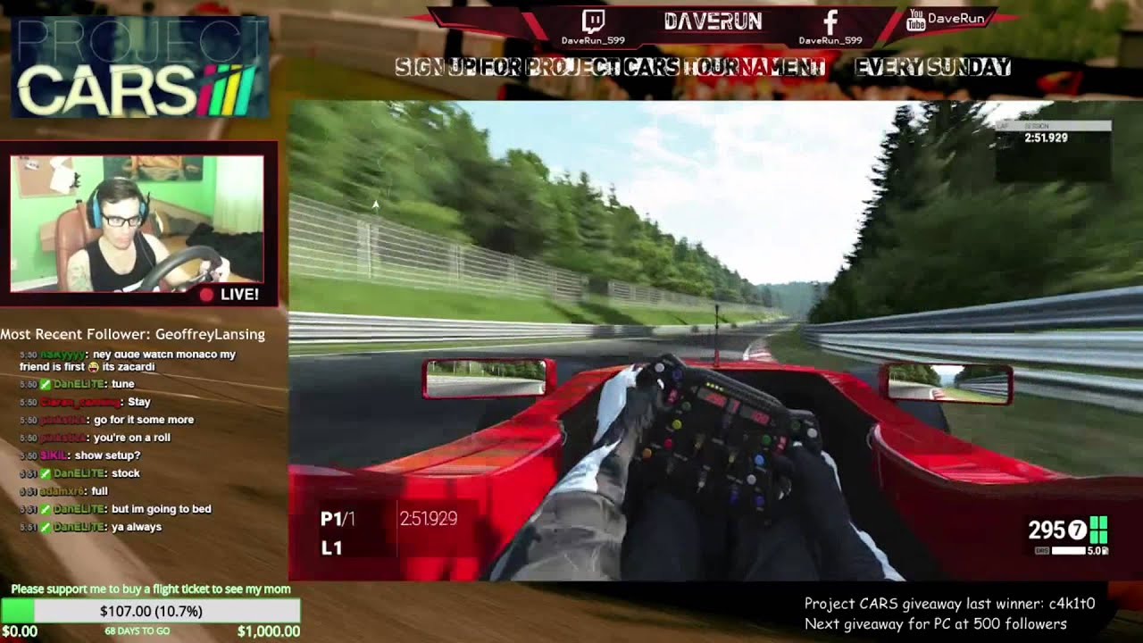 6th fastest lap in the world on Nordschleife with F1 - Project CARS - DaveRun