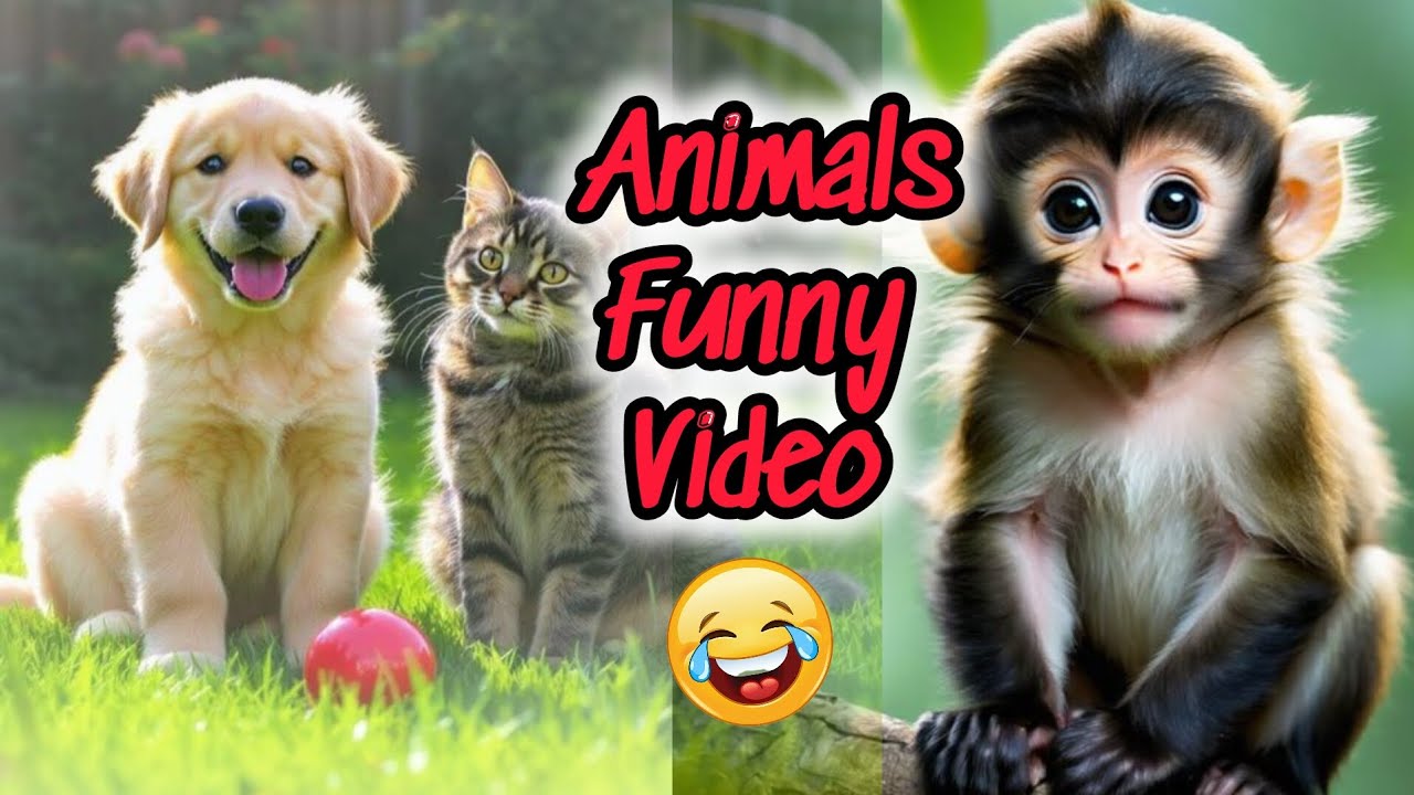 🤣🤣 Animals funny video 🤣🤣 #Dog #Cat monkey comedy video @Dubbingalapparai-28 
