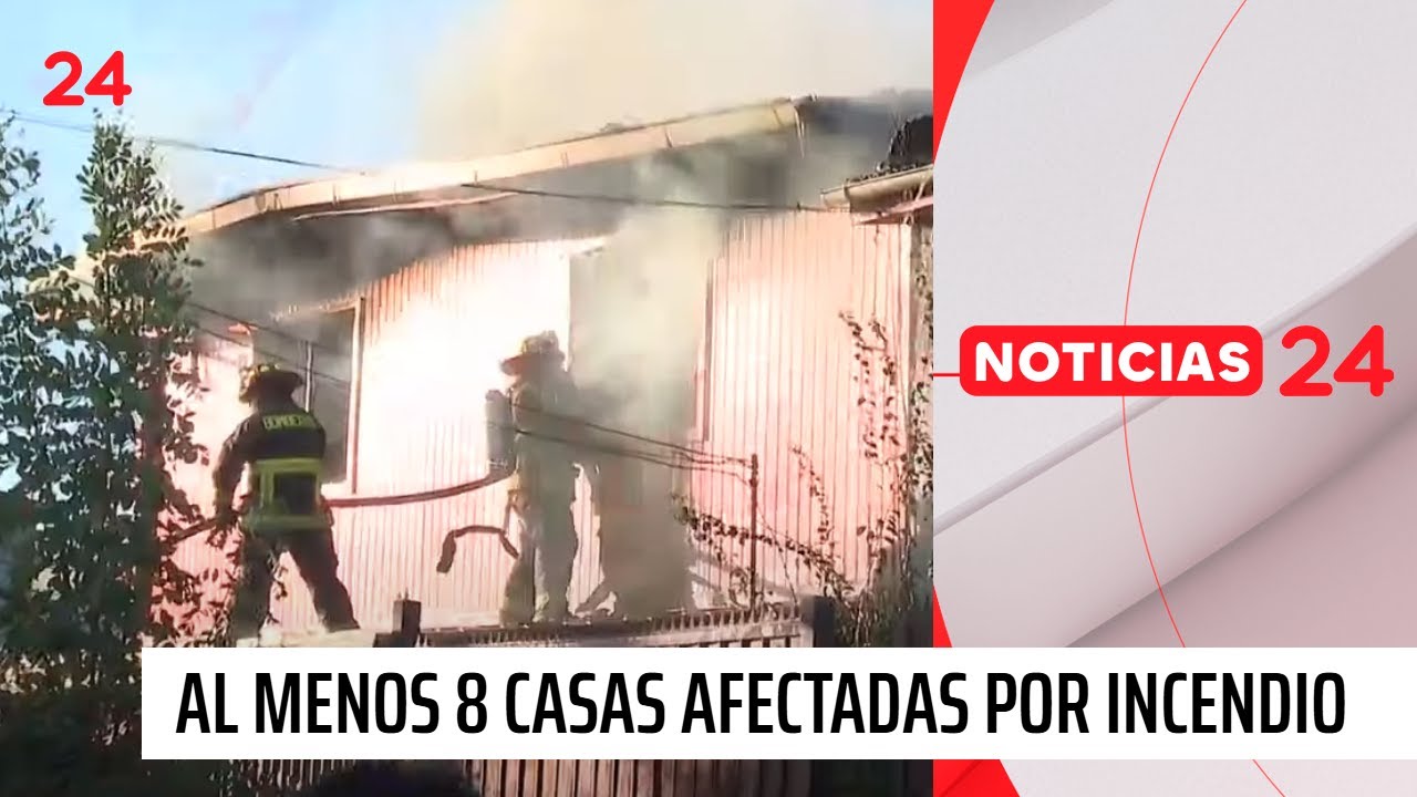 Al menos 8 casas afectadas por incendio en Lo Espejo | 24 Horas TVN Chile