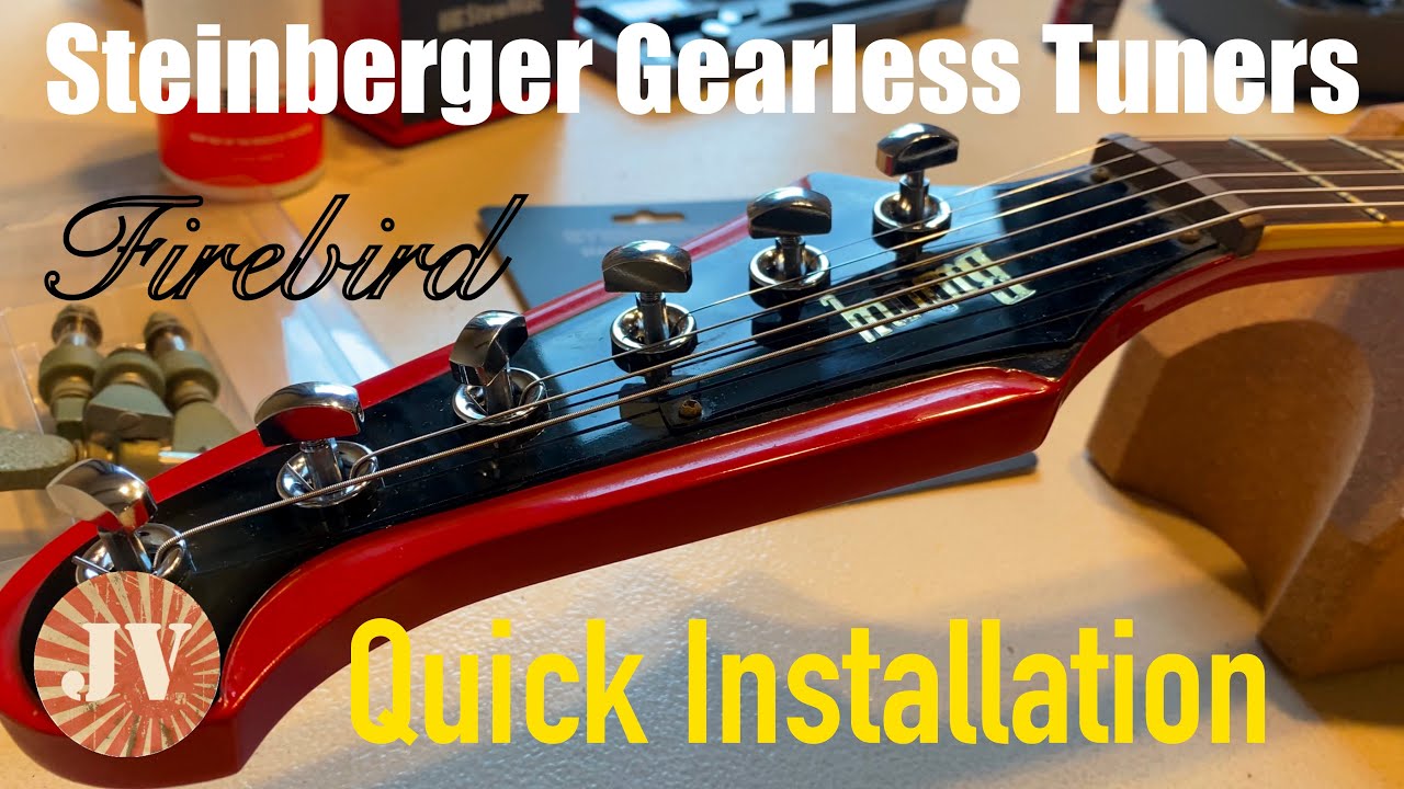 Steinberger Gearless Tuner Quick Installation & Test - with Early 90s Burny Firebird