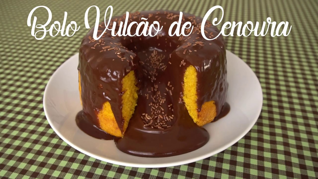 BOLO VULCÃO VEGANO DE CENOURA COM BRIGADEIRO (maravilhoso)