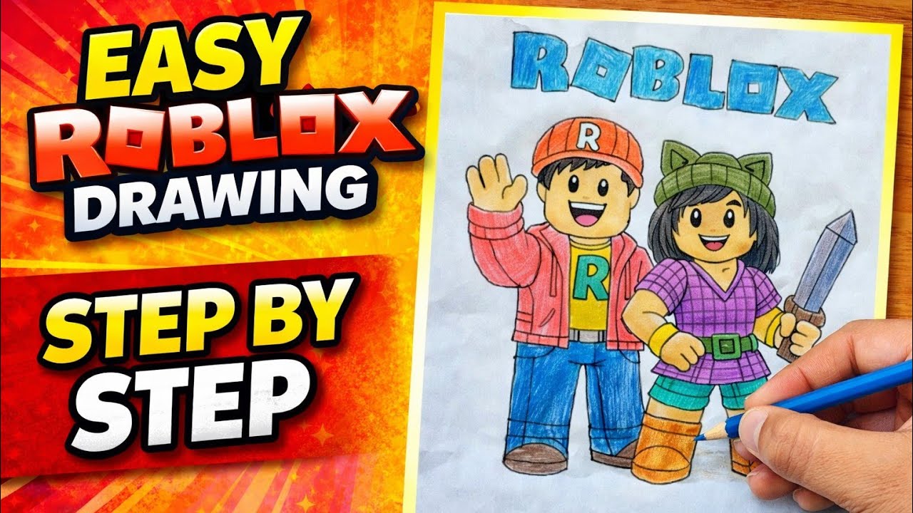 Easy Roblox Character Drawing for Kids|How to Draw Roblox Avatar|Easy Sketch for Beginners