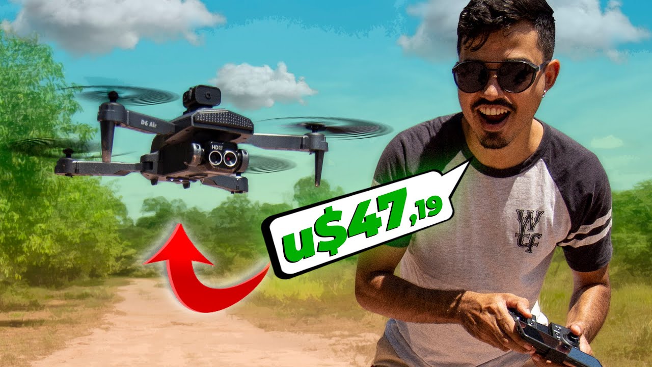 NOVO Drone com 2 Câmeras mais COMPLETO para INICIANTES que eu já VI! | DLRC D6 AIR