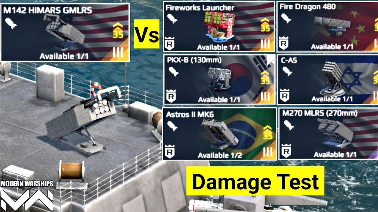 M270 HIMARS GMLRS Vs Top Six Missile Launcher Damage Test Modern Warship 