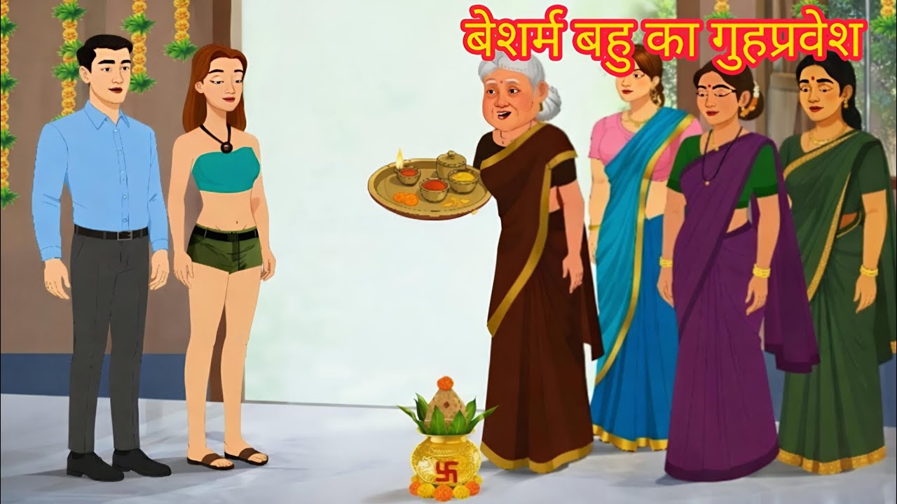एक ही छोटे कपड़े पहनने वाली बहू का गृह प्रवेश | cartoon video | moral of the story | viral video...