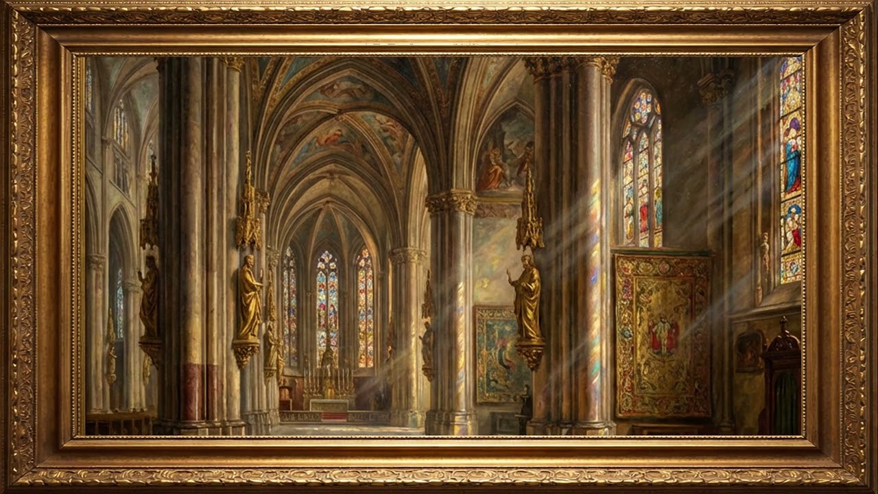 Cathedral of Golden Light | 4K Luxury Frame TV Art Display