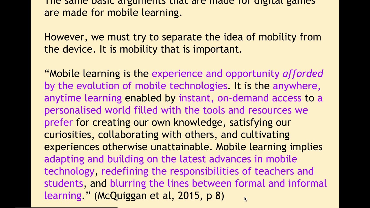 Mobile learning