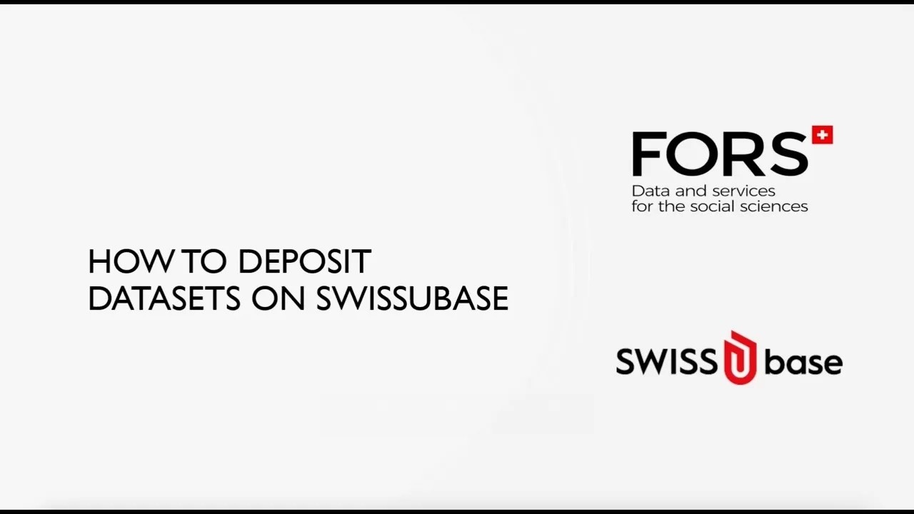 How to deposit datasets on SWISSUbase