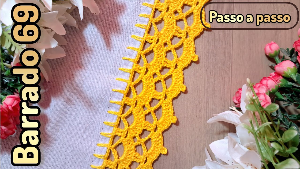 BARRADO DE CROCHÊ Nº 69 MUITO SIMPLES DE FAZER E MUITO BONITO #crochepanodeprato