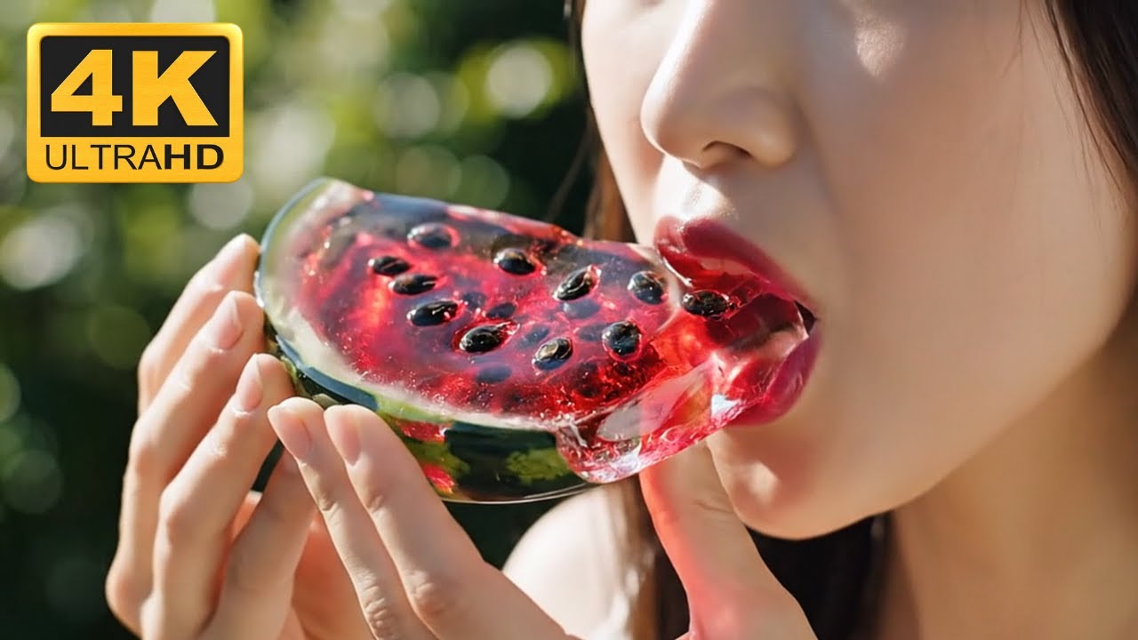 She Eats Transparent Glass Food &ndash; So Real, So Satisfying! 🍰✨ | VIDEO 4K ASMR
