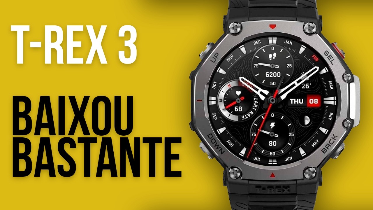 BAIXOU BASTANTE! AMAZFIT T-REX 3 no MENOR PREÇO dos ÚLTIMOS 2 MESES! Atualizações até 2027?