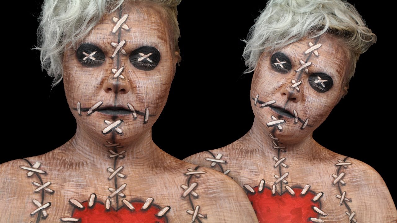Voodoo Doll Halloween Make-Up Tutorial | ItsGottaBeHalloween