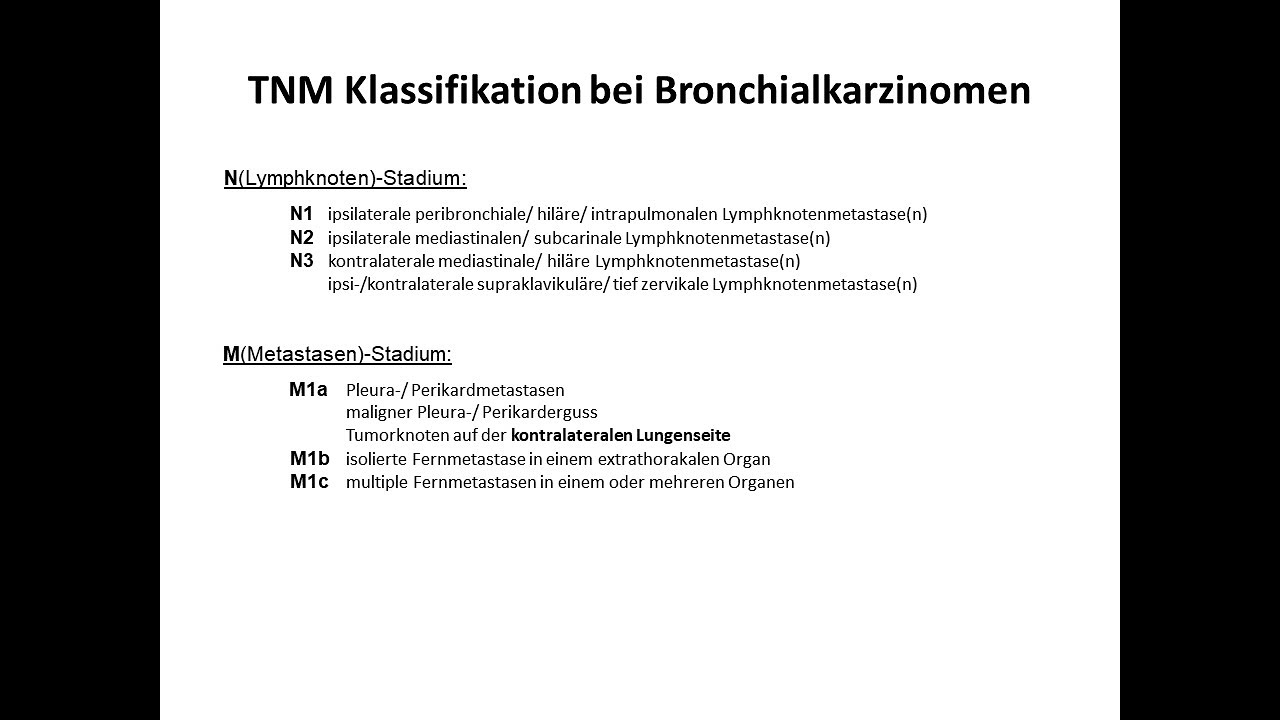 TNM-Klassifikation (N-/M-Stadium) von Bronchialkarzinomen | Strahlentherapie Prof. Hilke Vorwerk