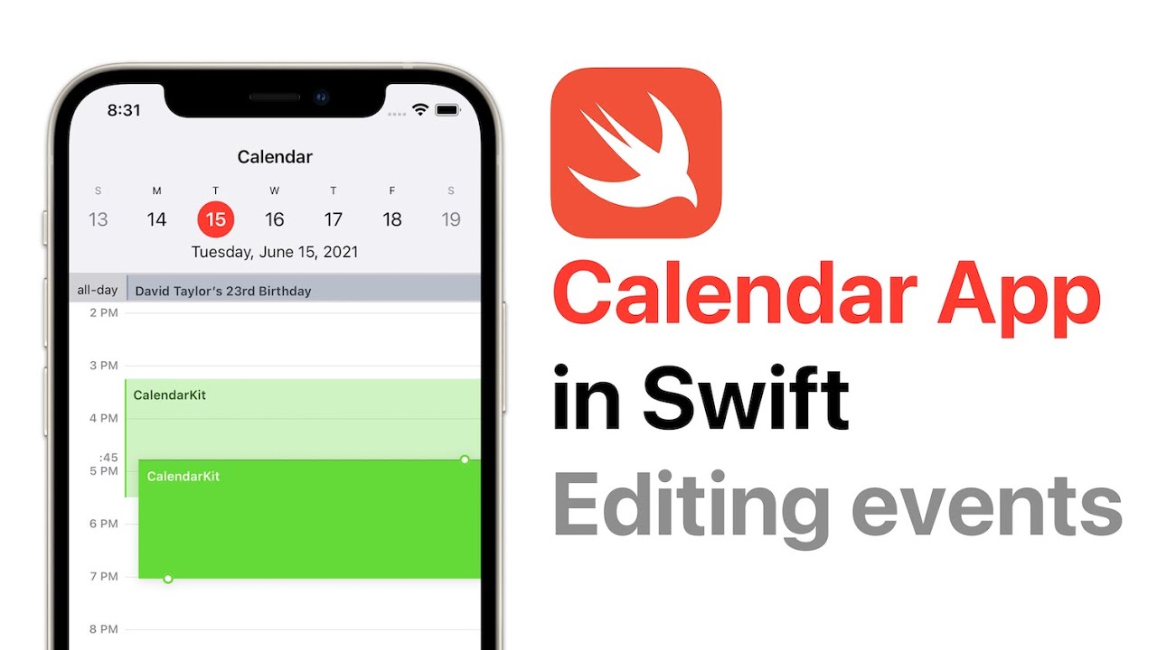 Editing events: iOS Calendar app in Swift with CalendarKit (Tutorial)