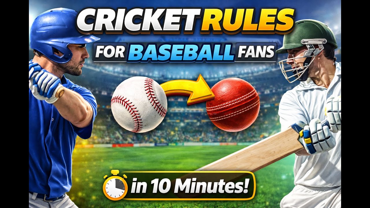 Cricket rules explained for Baseball fan's under 10 minutes