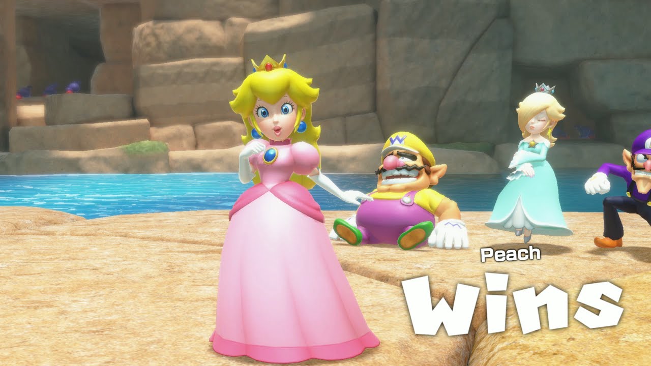 Super Mario Party Jamboree Rainbow Galleria Peach vs Waluigi ,  Rosalina & Wario