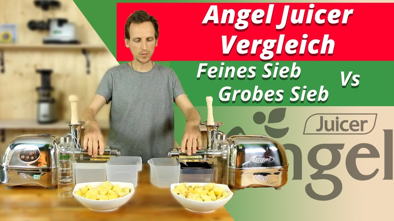 Angel Juicer 8500 + Angel Juicer 7500 Siebvergleich für Ananassaft