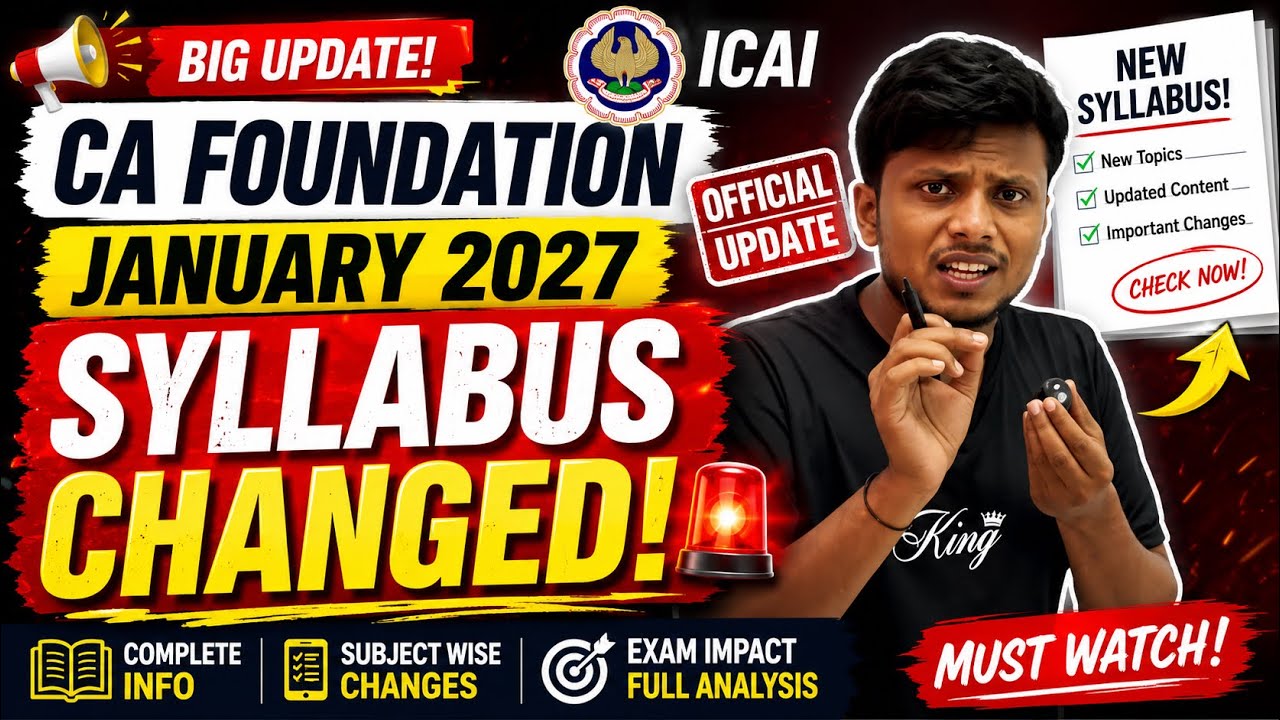 CA Foundation January 2027 Syllabus Completely Changed by ICAI! | CA Foundation Syllabus