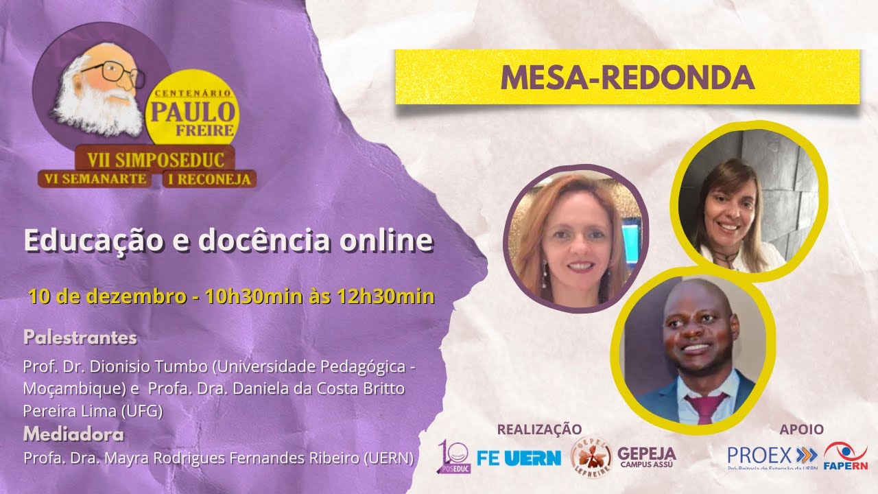 MESA-REDONDA: Educa&ccedil;&atilde;o e doc&ecirc;ncia online