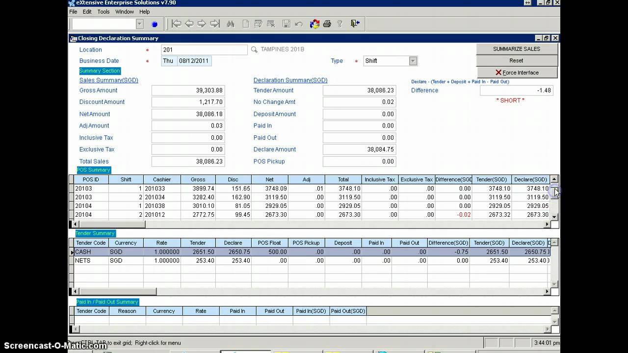 XES TUTORIAL - CASH DECLARATION (CHECKING & VERIFYING)
